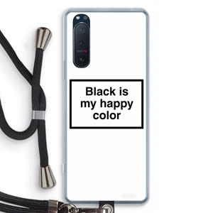 CaseCompany Black is my happy color: Sony Xperia 5 II Transparant Hoesje met koord