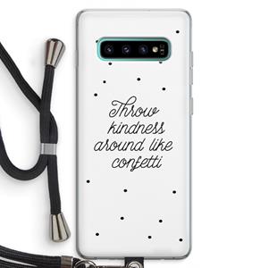 CaseCompany Confetti: Samsung Galaxy S10 Plus Transparant Hoesje met koord