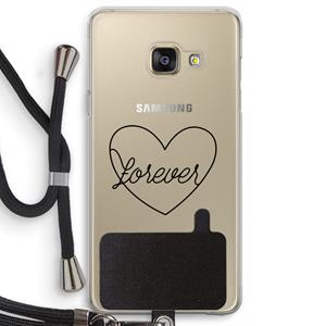 CaseCompany Forever heart black: Samsung Galaxy A3 (2016) Transparant Hoesje met koord