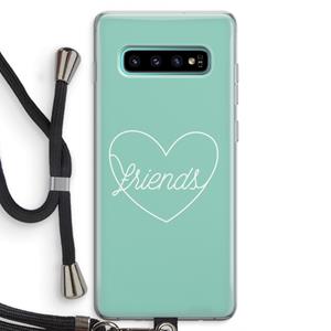 CaseCompany Friends heart pastel: Samsung Galaxy S10 Plus Transparant Hoesje met koord
