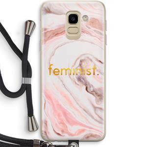 CaseCompany Feminist: Samsung Galaxy J6 (2018) Transparant Hoesje met koord