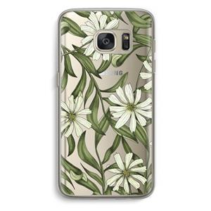 CaseCompany Wit bloemenpatroon: Samsung Galaxy S7 Transparant Hoesje