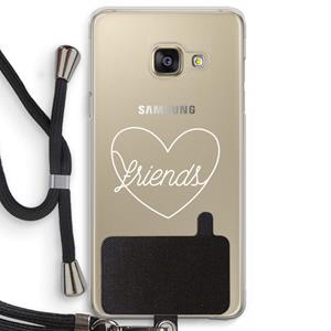 CaseCompany Friends heart pastel: Samsung Galaxy A3 (2016) Transparant Hoesje met koord