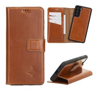 NorthLife Uitneembare 2-in-1 (RFID) bookcase hoes - Samsung Galaxy S21 Plus - Burcht Trecht Cognac