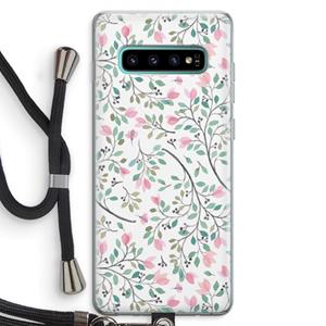 CaseCompany Sierlijke bloemen: Samsung Galaxy S10 Plus Transparant Hoesje met koord