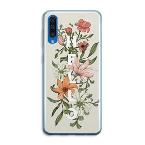 CaseCompany Hello bloemen: Samsung Galaxy A50 Transparant Hoesje