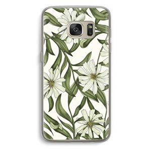 CaseCompany Wit bloemenpatroon: Samsung Galaxy S7 Transparant Hoesje