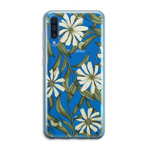 CaseCompany Wit bloemenpatroon: Samsung Galaxy A50 Transparant Hoesje