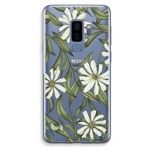 CaseCompany Wit bloemenpatroon: Samsung Galaxy S9 Plus Transparant Hoesje