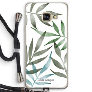 CaseCompany Tropical watercolor leaves: Samsung Galaxy A3 (2016) Transparant Hoesje met koord