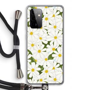 CaseCompany Summer Daisies: Samsung Galaxy A72 5G Transparant Hoesje met koord