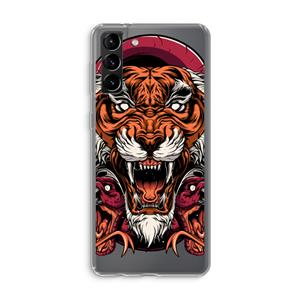 CaseCompany Tiger and Rattlesnakes: Samsung Galaxy S21 Plus Transparant Hoesje