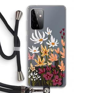 CaseCompany Painted wildflowers: Samsung Galaxy A72 5G Transparant Hoesje met koord