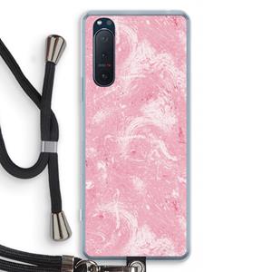 CaseCompany Abstract Painting Pink: Sony Xperia 5 II Transparant Hoesje met koord