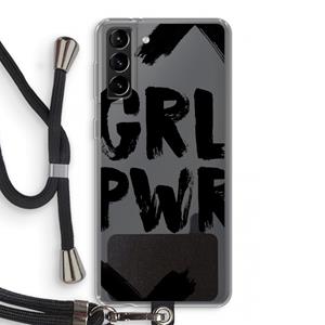 CaseCompany Girl Power #2: Samsung Galaxy S21 Plus Transparant Hoesje met koord