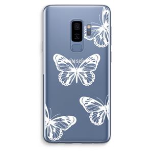 CaseCompany White butterfly: Samsung Galaxy S9 Plus Transparant Hoesje
