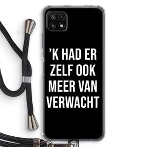 CaseCompany Meer verwacht - Zwart: Samsung Galaxy A22 5G Transparant Hoesje met koord