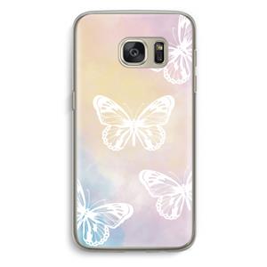 CaseCompany White butterfly: Samsung Galaxy S7 Transparant Hoesje