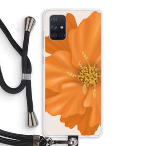 CaseCompany Orange Ellila flower: Samsung Galaxy A71 Transparant Hoesje met koord