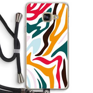 CaseCompany Colored Zebra: Samsung Galaxy A3 (2016) Transparant Hoesje met koord