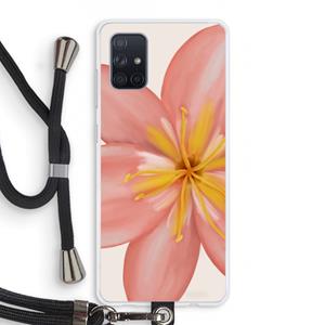 CaseCompany Pink Ellila Flower: Samsung Galaxy A71 Transparant Hoesje met koord