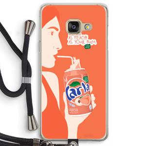 CaseCompany Peach please!: Samsung Galaxy A3 (2016) Transparant Hoesje met koord