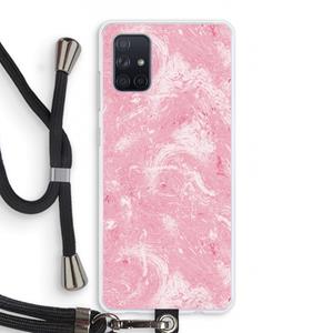 CaseCompany Abstract Painting Pink: Samsung Galaxy A71 Transparant Hoesje met koord
