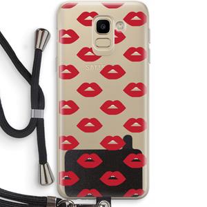 CaseCompany Lips: Samsung Galaxy J6 (2018) Transparant Hoesje met koord