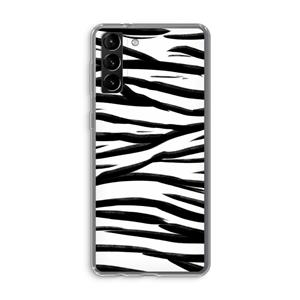 CaseCompany Zebra pattern: Samsung Galaxy S21 Plus Transparant Hoesje