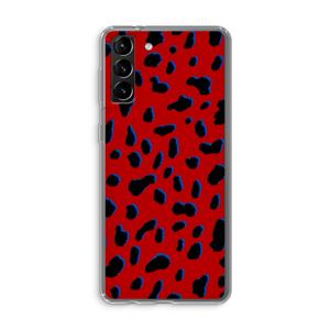 CaseCompany Red Leopard: Samsung Galaxy S21 Plus Transparant Hoesje
