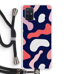 CaseCompany Memphis Shapes Pink: Samsung Galaxy A71 Transparant Hoesje met koord