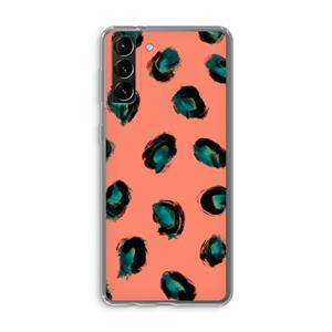 CaseCompany Pink Cheetah: Samsung Galaxy S21 Plus Transparant Hoesje
