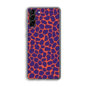 CaseCompany Purple Giraffe: Samsung Galaxy S21 Plus Transparant Hoesje