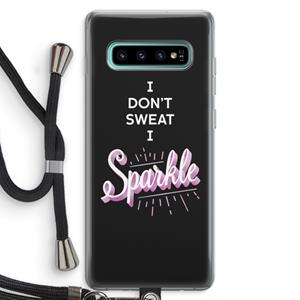 CaseCompany Sparkle quote: Samsung Galaxy S10 Plus Transparant Hoesje met koord