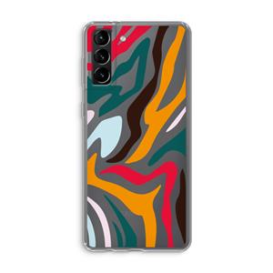 CaseCompany Colored Zebra: Samsung Galaxy S21 Plus Transparant Hoesje