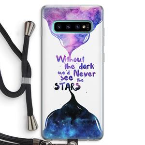CaseCompany Stars quote: Samsung Galaxy S10 Plus Transparant Hoesje met koord