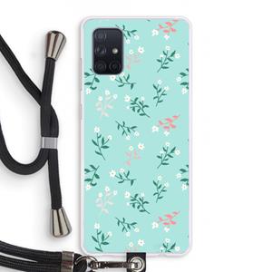 CaseCompany Small white flowers: Samsung Galaxy A71 Transparant Hoesje met koord