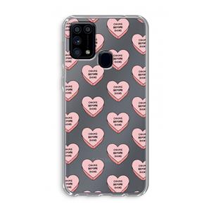 CaseCompany Chicks before dicks: Samsung Galaxy M31 Transparant Hoesje