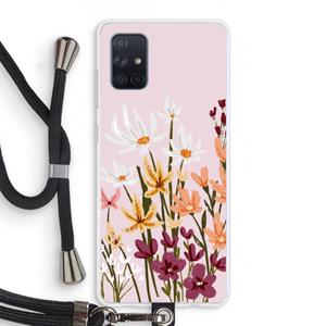 CaseCompany Painted wildflowers: Samsung Galaxy A71 Transparant Hoesje met koord