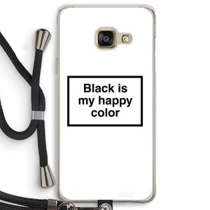 CaseCompany Black is my happy color: Samsung Galaxy A3 (2016) Transparant Hoesje met koord