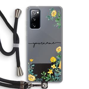 CaseCompany Gele bloemen: Samsung Galaxy S20 FE / S20 FE 5G Transparant Hoesje met koord