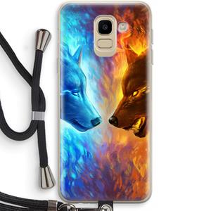 CaseCompany Fire & Ice: Samsung Galaxy J6 (2018) Transparant Hoesje met koord
