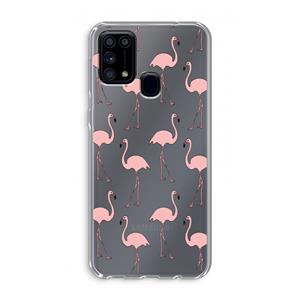 CaseCompany Anything Flamingoes: Samsung Galaxy M31 Transparant Hoesje