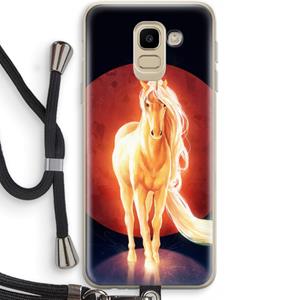 CaseCompany Last Unicorn: Samsung Galaxy J6 (2018) Transparant Hoesje met koord