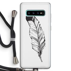 CaseCompany Pluim: Samsung Galaxy S10 Plus Transparant Hoesje met koord
