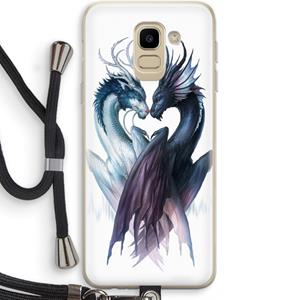 CaseCompany Yin Yang Dragons: Samsung Galaxy J6 (2018) Transparant Hoesje met koord