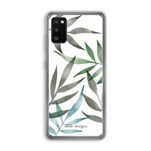 CaseCompany Tropical watercolor leaves: Samsung Galaxy A41 Transparant Hoesje
