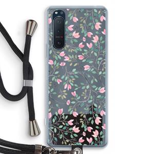 CaseCompany Sierlijke bloemen: Sony Xperia 5 II Transparant Hoesje met koord