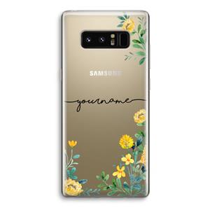 CaseCompany Gele bloemen: Samsung Galaxy Note 8 Transparant Hoesje