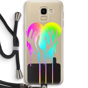 CaseCompany Hold My Heart: Samsung Galaxy J6 (2018) Transparant Hoesje met koord